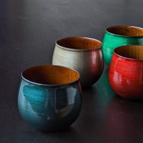 しずくカップ　ギフト　山中塗　木製　カップ　shizuku 漆塗