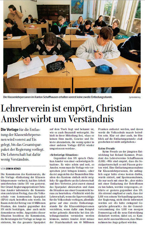 Quelle: Schaffhauser Nachrichten, 11. Juni 2014