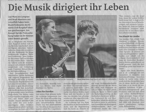 Artikel in der Berner Zeitung, Oktober 2010