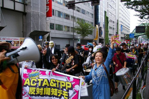 反ACTA,反TPP反対周知デモ