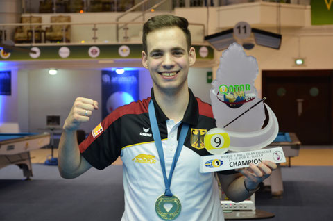 Joshua Filler won 2018 9-ball World Championship ※Photo Courtesy of WPA