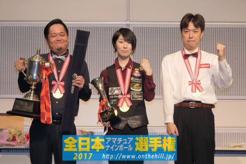 Winners of each division. 2017 All Japan Amateur 9-ball Championship