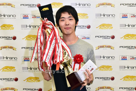 Shounosuke Komiya won Amateur 10-ball championship in Tokyo