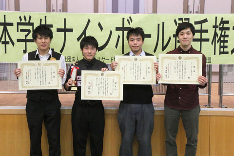 「大学生・高校生」部門優勝は杉山功起（左2）