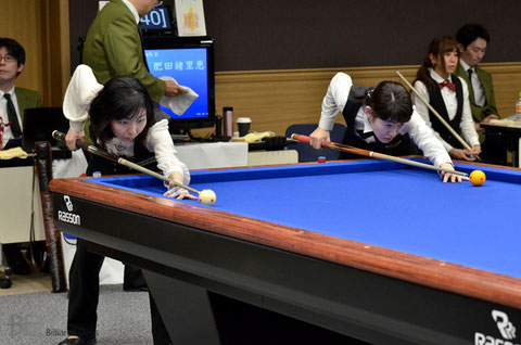 2014年の女子全日本選手権はファイナルで西本優子（左）に敗れて2位