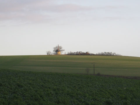 Le moulin "Guidon" trone au-dessus du village d'Eaucourt.