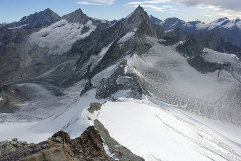 Schönbielhütte, Pointe de Zinal, Überschreitung, Hohwänggletscher, Matterhorn, Monterosa, Bergsteigen, Wandern, Wallis, Zermatt, Obergabelhorn, Zinalrothorn, Weisshorn