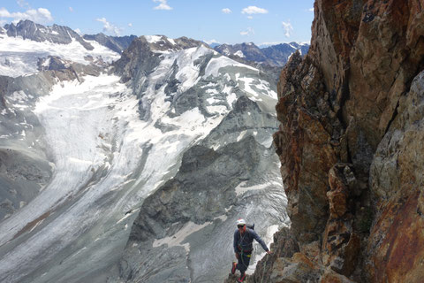 Mont Collon, SE-Sporn, Südostsporn, Eperon sudest, Arolla, Refuge des Bouquetins