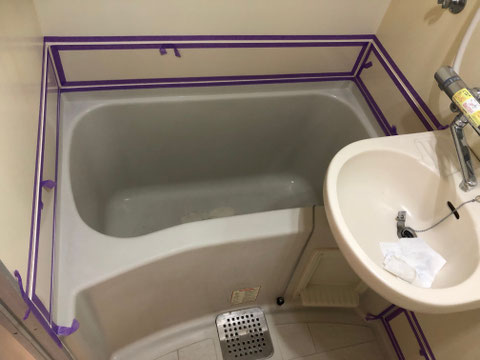 ユニットバス壁面錆修理