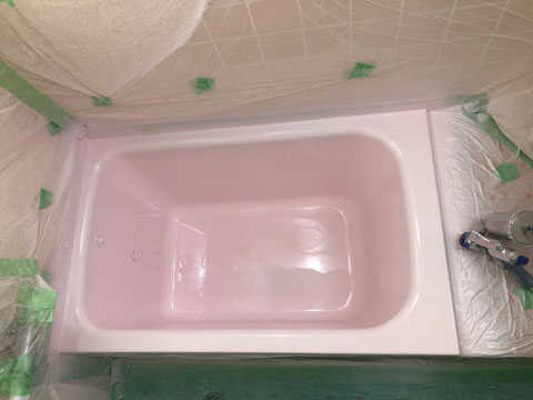 人工大理石浴槽割れ補修塗装