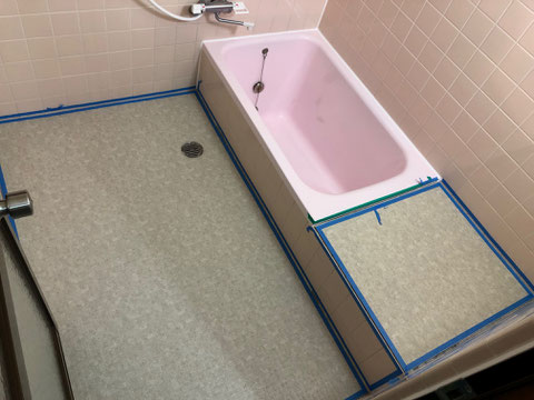 浴室シート貼り
