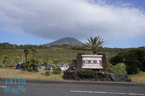 八丈島玄関口で八丈富士