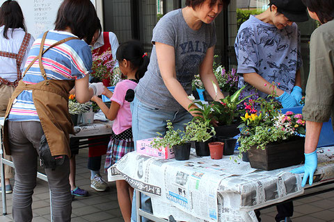 生産直売の宮子花園は、寄せ植えの材料一式をお持ちしていますから、参加される方は準備するものはありません。