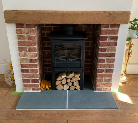 3 Piece Fireplace Chamber with Extended Side Returns in Middleton Blend