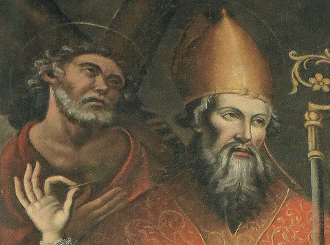 Piazzali (Castagniccia) - Couvent d'Alesani - Détail St Blaise et St Jacques