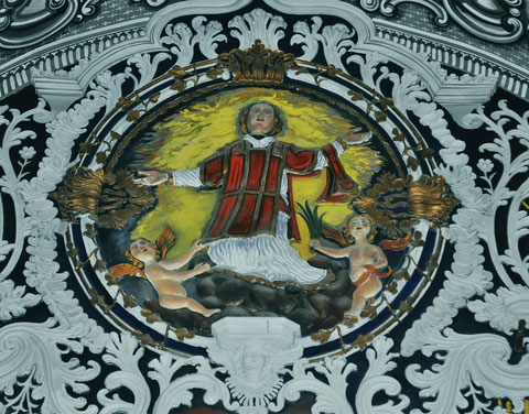 Aïti - décor de la voûte - apothéose de Saint Etienne