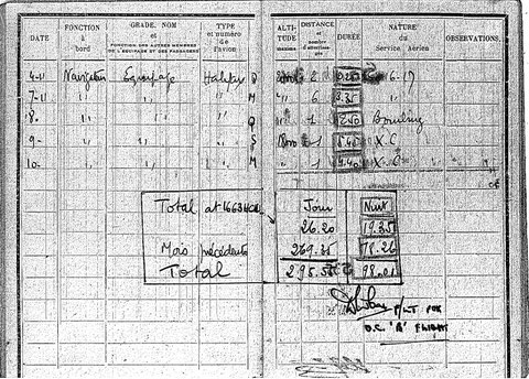 Carnet de vol Joumas Rufforth 1663 HCU fin