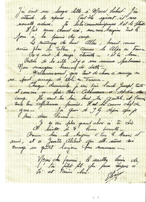 lettre à son parrain Marrakech novembre 1941/ 2