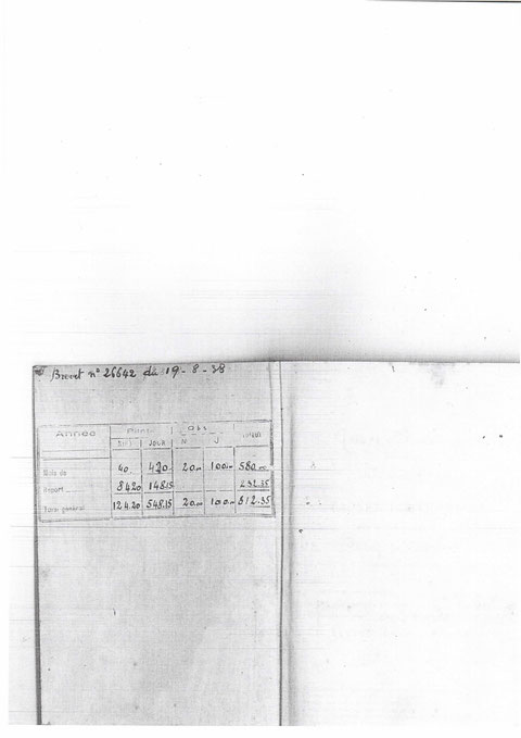 1 ère page du carnet de vol de Dugnat