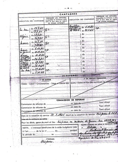 Etat Général des Services et Campagnes 4