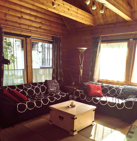 Blockhaus See Wohnzimmer