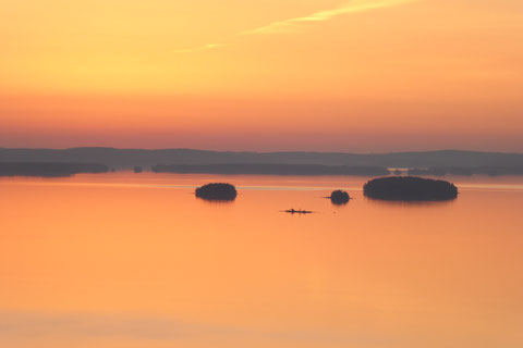 Sonnenuntergang, Päijänne See, Finnland, Abenddämmerung