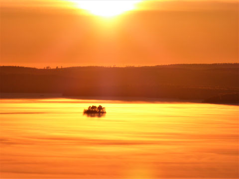 Sonnenuntergang Winter See Finnland