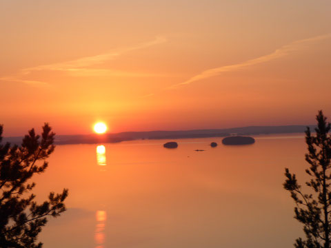 Sonnenuntergang, Päijänne See, Finnland, Abenddämmerung