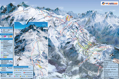 Mappa piste da sci Les Deux Alpes