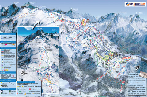 Les Deux Alpes ski runs map