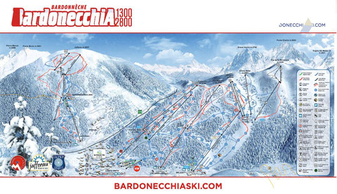 Plan pistes de ski Bardonecchia
