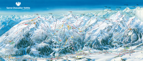 Mappa piste da sci Serre Chevarier