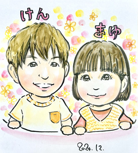 可愛い手描き似顔絵