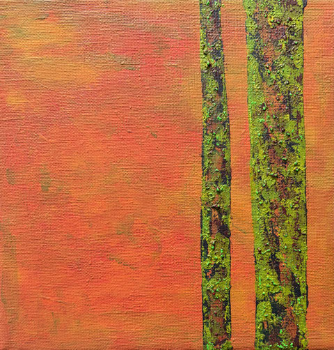 Weggefährten, 2026, Acryl auf Leinen, 20 x 20 cm