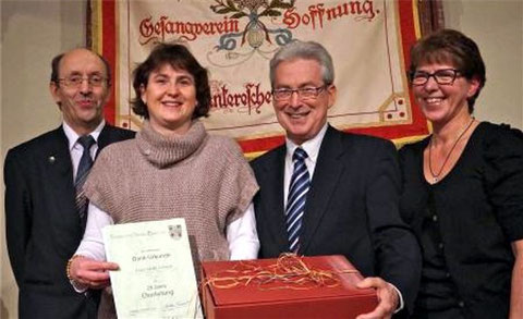 Ehrung Chorleiterin Heike Schmitt - 25 Jahre - 2014