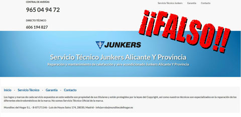 Empresa pirata Junkers Munditec del Hogar S.L