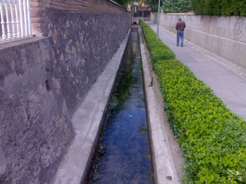 Esta es el agua que sale de la balsa y va a las fabricas de papel.