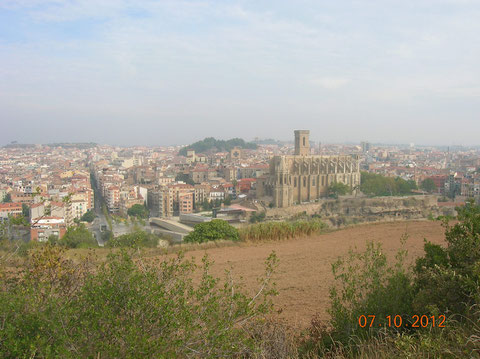 Una vista de Manresa,con la Iglesia de San Ignacio.