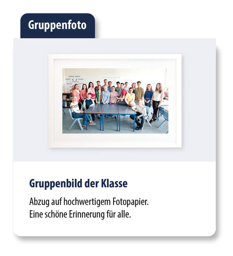 Ein Gruppenfoto sind eines unserer Gratisartikel für die Schulfotografie