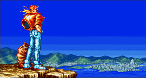 Terry arriving in Southtown (Fatal Fury)
