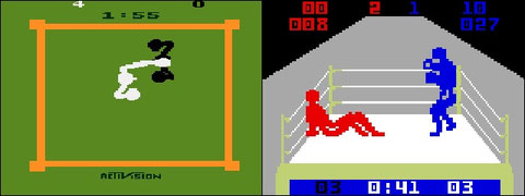 Boxing on Atari 2600 (Activision), and Boxing for the Mattel Intellevision (Mattel).