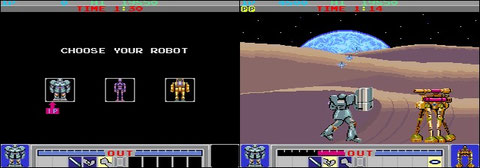 Konami's Galactic Warriors innovates: it includes guard and the fighter's choice.