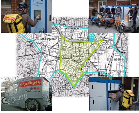 CityLog-Projekt Berlin mit Einsatzgebiet und Standort der BentoBox