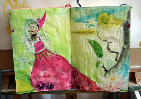 art journal Seite mixed media, collage
