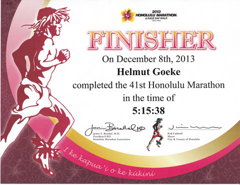 41. Honolulu Marathon 6197. von 22050 Finishern