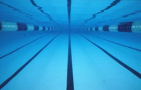 Swimming pool symmetry, Denver, Colorado, USA.