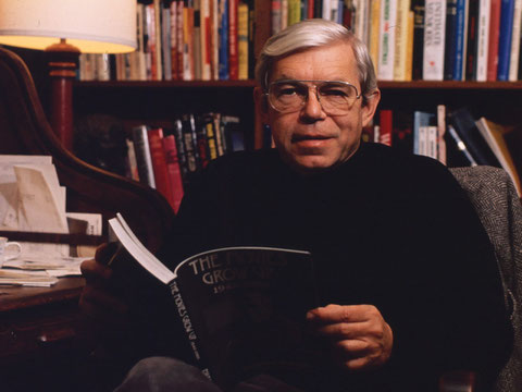 Author and Los Angeles Times film critic Charles Champlin at home, for BRUTUS.