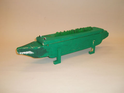 Eine Krokodilschatztruhe.