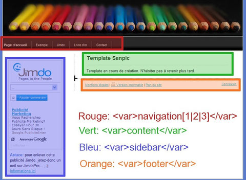 Typical Jimdo design