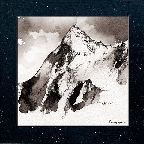 Paysage 1 Village D En Haut Dessin Original Encre De Chine